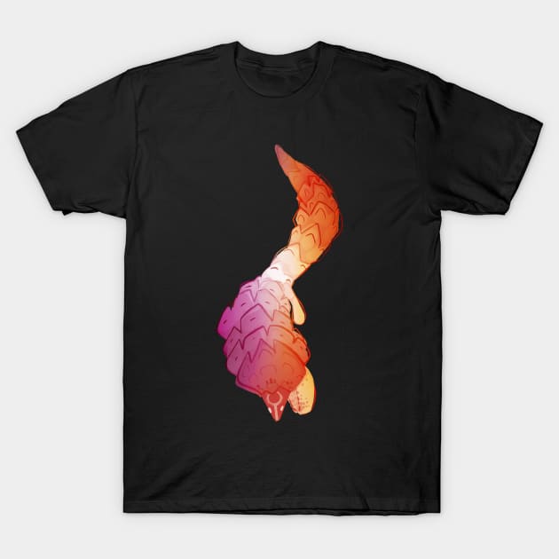 Lesbean Pangolin Flag T-Shirt by larkspurhearts